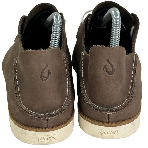 Olukai Holokai Men's Comfort Casual Shoes Size 9.5 Leather Taupe Tan - Picture 4 of 6